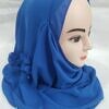 Two Loops Chiffon Instant Hijab with Frill - Blue