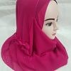 Two Loops Chiffon Instant Hijab with Frill - Deep Pink Two Loops Chiffon Instant Hijab with Frill - Deep Pink