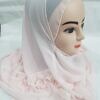 two loops chiffon instant hijab light pink