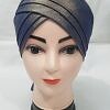 Criss Cross Shimmery Tie Back Bonnet - Navy Blue Criss Cross Shimmery Tie Back Bonnet - Navy Blue