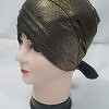 Criss Cross Shimmery Tie Back Bonnet - Olive Green Criss Cross Shimmery Tie Back Bonnet - Olive Green