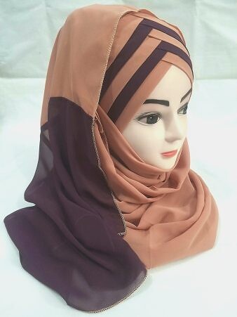 Criss Cross Multi Color Ready to Wear - Beige and Brown Criss Cross Multi Color Ready to Wear - Beige and Brown