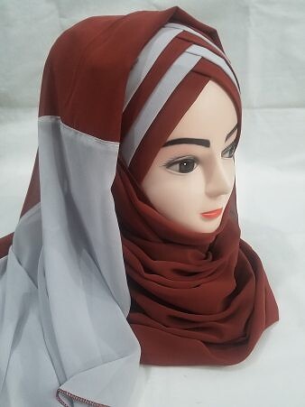 Criss Cross Multi Color Ready to Wear - Caramel Brown and Grey