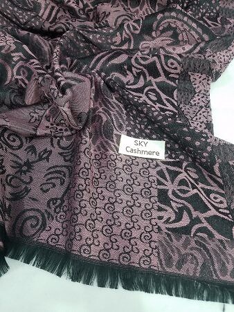 Sky Cashmere Self Printed Scarf - Dirty Purple