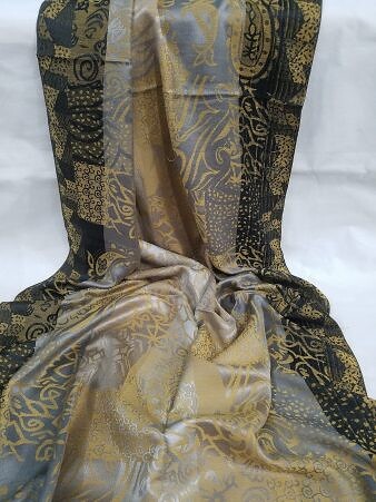 Sky Cashmere Self Printed Scarf - Mustard