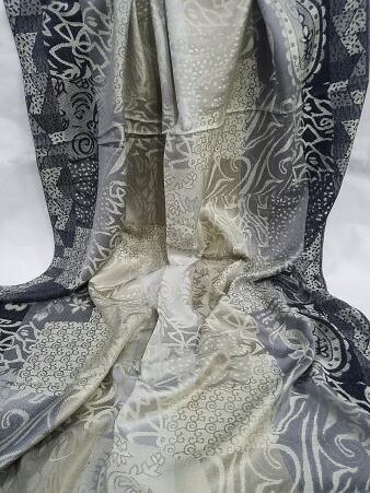 Sky Cashmere Self Printed Scarf - Olive Green