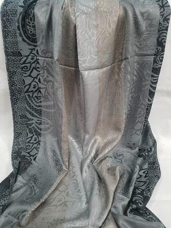 Sky Cashmere Self Printed Scarf - Silver and Copper Sky Cashmere Self Printed Scarf - Silver and Copper