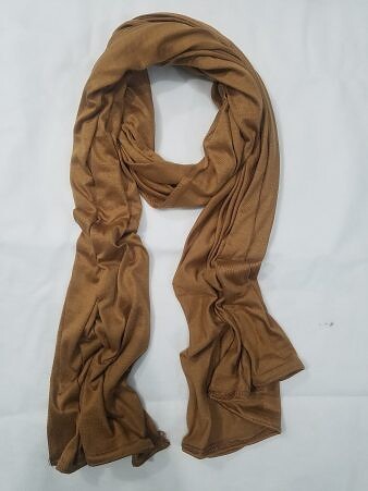 Cotton Jersey Plain Scarf - Caramel Brown