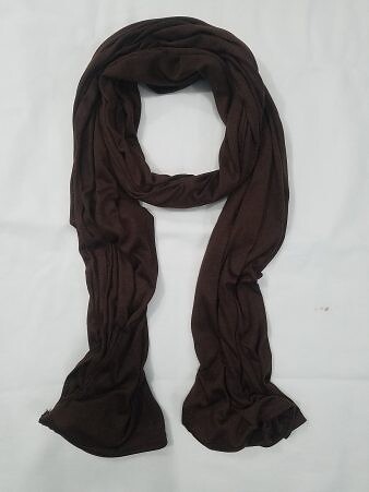 Cotton Jersey Plain Scarf - Chocolate Brown