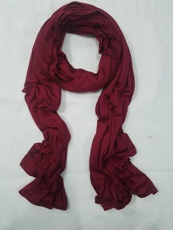 Cotton Jersey Plain Scarf - Maroon