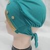 Fancy Criss Cross Tie Back Bonnet - Aqua Blue
