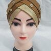 Fancy Criss Cross Tie Back Bonnet - Caramel Brown