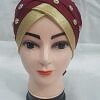 Fancy Criss Cross Tie Back Bonnet - Maroon