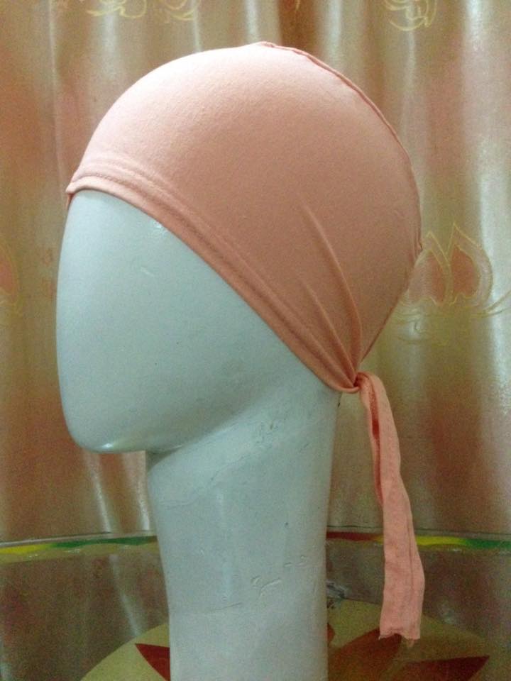 Tie back Bonnet Cap - Peach - Suzain Hijabs