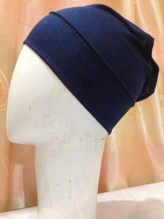 Plain Tube Underscarf - Navy Blue