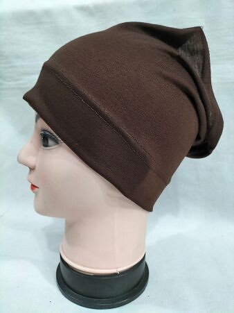 Plain Tube Underscarf - Brown