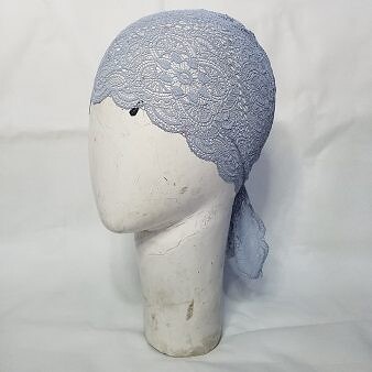 Lace Tie Back Bonnet Cap - Grey Lace Tie Back Bonnet Cap - Grey