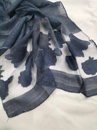 Organza Scarf - Navy Blue