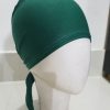 Plain Tie Back Bonnet Cap - Bottle Green