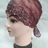 Fancy Lace Cap - Maroon - 2