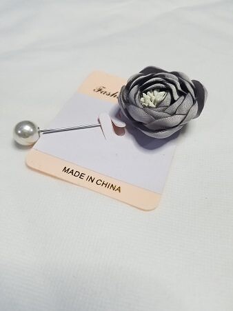 Floral Pin - Grey Floral Pin - Grey