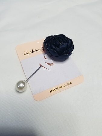 Floral Pin - Navy Blue