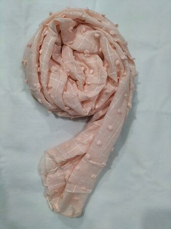 Checks with Bubbles Lawn Scarf - Light Peach Checks with Bubbles Lawn Scarf - Light Peach