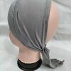Plain Criss Cross Tie Back Bonnet - Grey