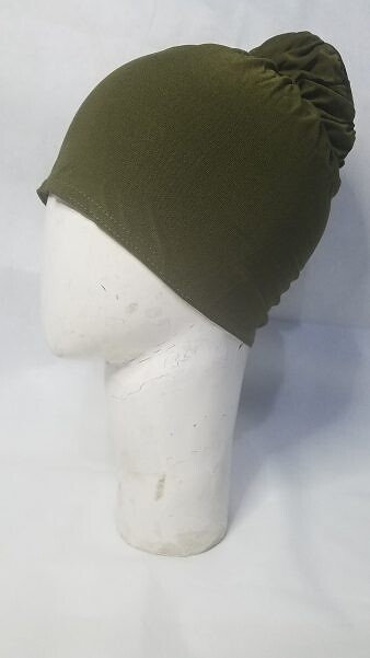 Bun Back Underscarf - Olive Green