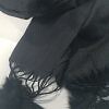 Cashmere Scarf with Pom Pom - Black