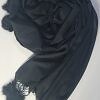 Cashmere Scarf with Pom Pom - Black