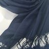 Cashmere Scarf with Pom Pom - Navy Blue Cashmere Scarf with Pom Pom - Navy Blue