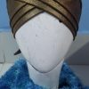 Criss Cross Shimmery Tie Back Bonnet - Brown - Front Picture