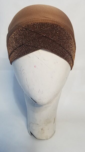 Criss Cross Tie Back Bonnet Cap – Rust Brown