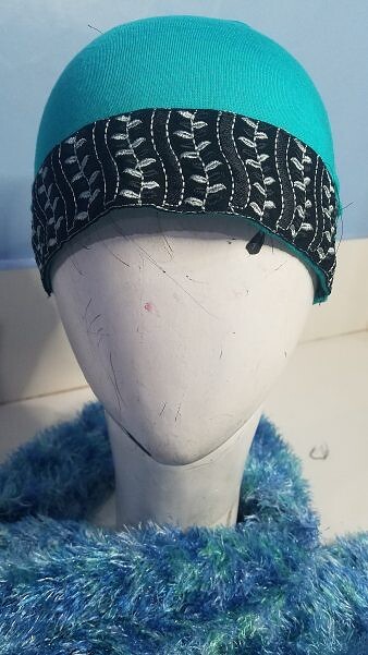 Lace Tube Underscarf - Aqua Blue Lace Tube Underscarf - Aqua Blue