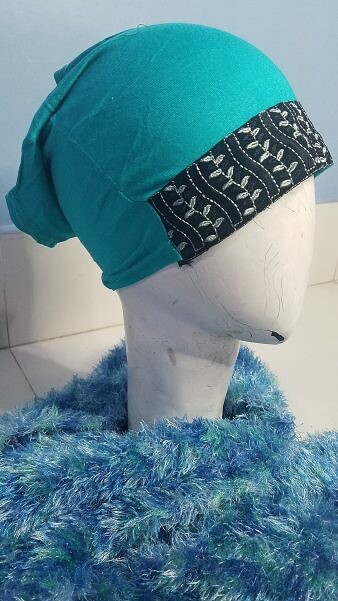 Lace Tube Underscarf - Aqua Blue Lace Tube Underscarf - Aqua Blue