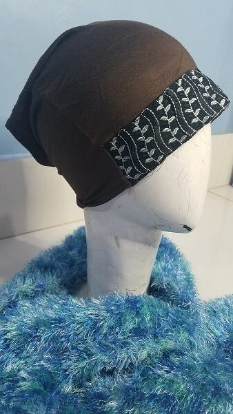 Lace Tube Underscarf - Brown Lace Tube Underscarf - Brown