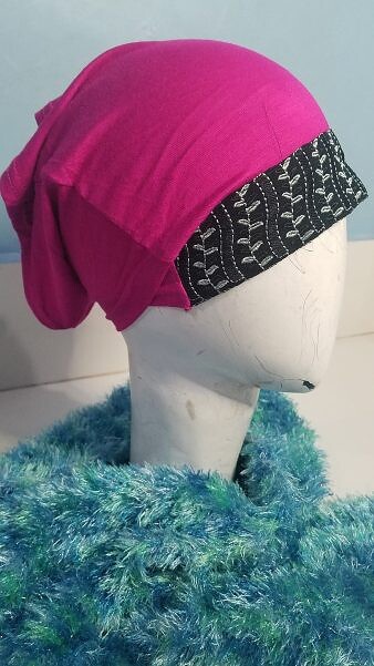 Lace Tube Underscarf - Deep Pink