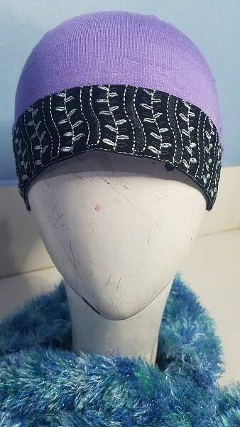 Lace Tube Underscarf - Purple