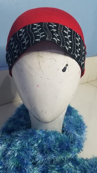 Lace Tube Underscarf - Red