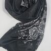 Self Printed Silk Scarf - Black