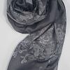 Self Printed Silk Scarf - Dark Grey Self Printed Silk Scarf - Dark Grey