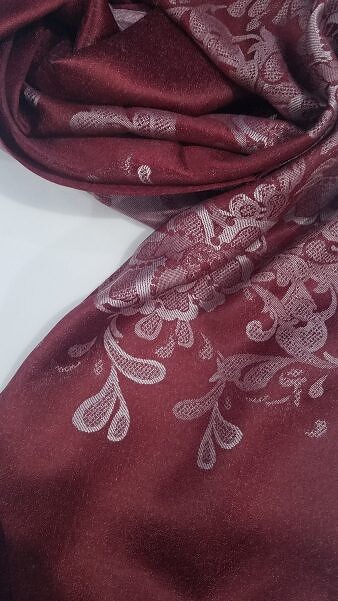 Self Printed Silk Scarf - Maroon