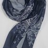 Self Printed Silk Scarf - Navy Blue Self Printed Silk Scarf - Navy Blue