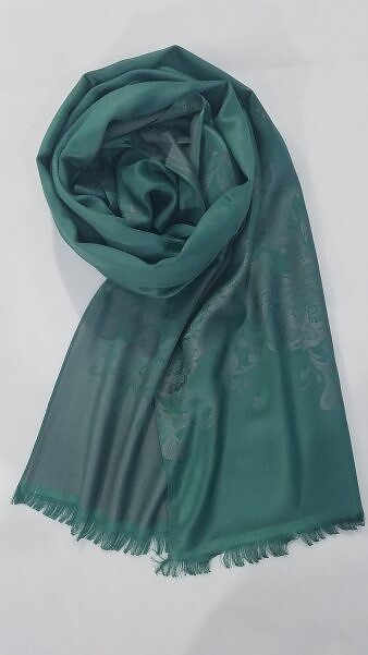Self Printed Silk Scarf - Sea Green Self Printed Silk Scarf - Sea Green