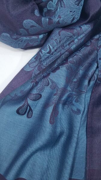 Self Printed Silk Scarf - Violet