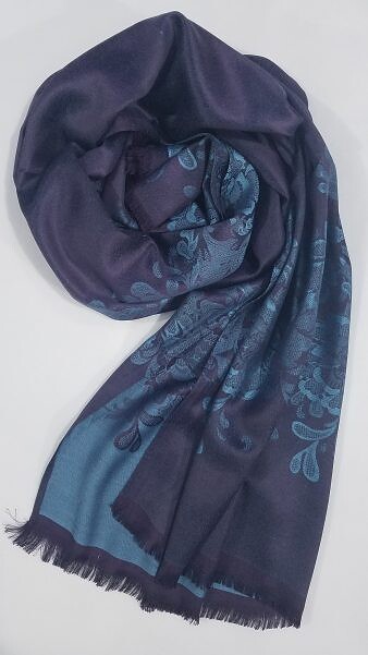 Self Printed Silk Scarf - Violet