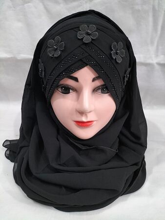 Chiffon Floral Ready To Wear - Black Chiffon Floral Ready To Wear - Black