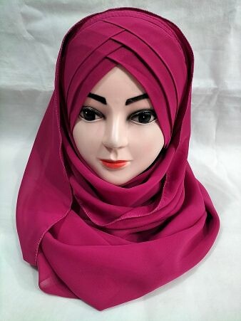 Plain Criss Cross Ready To Wear - Deep Pink Plain Criss Cross Ready To Wear - Deep Pink