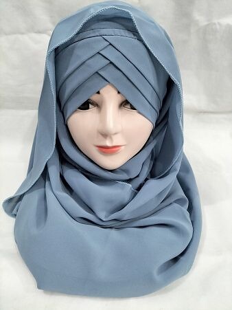 Plain Criss Cross Ready To Wear - Steel Blue Plain Criss Cross Ready To Wear - Steel Blue